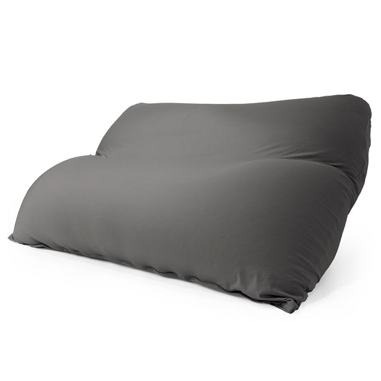 2人掛けラウンジャービーズクッション - むちゃのびストレッチグレー 01