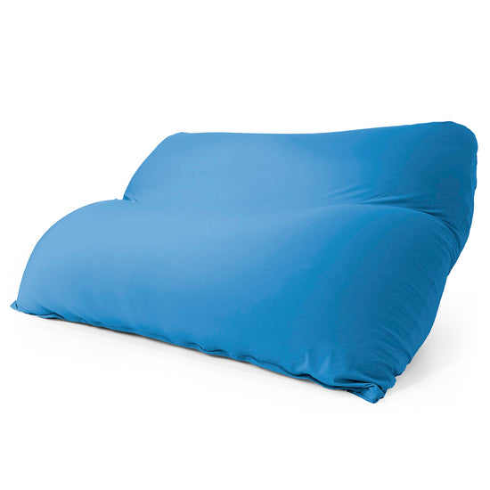 2人掛けラウンジャービーズクッション - むちゃのびストレッチブルー 01