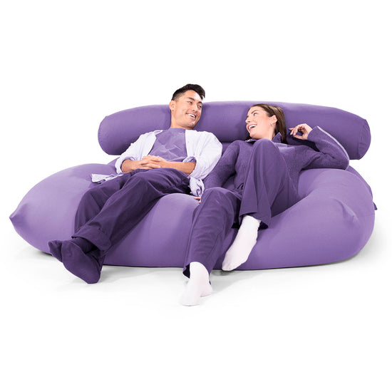 2人掛けラウンジャービーズクッション - むちゃのびストレッチパープル 03