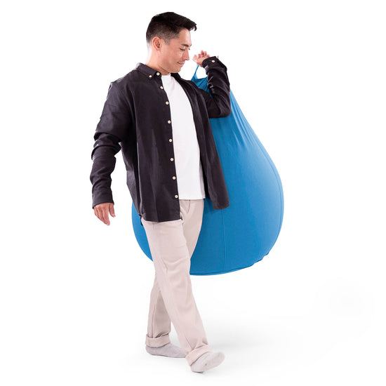バルーンビーズクッションチェア - むちゃのびストレッチブルー 04