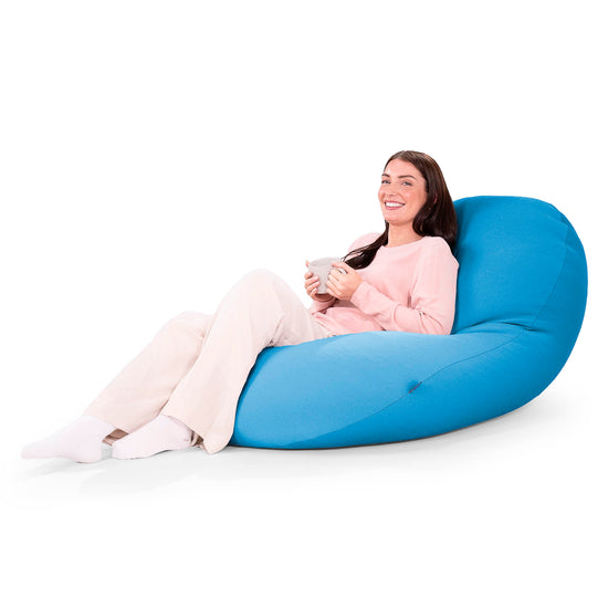 グランデXL大型ビーズクッション - マシュマロストレッチスモーキーブルー 02