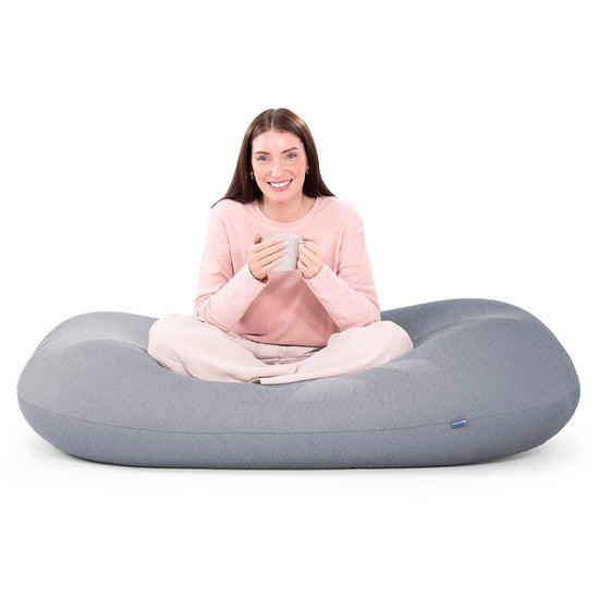 グランデXL大型ビーズクッション - マシュマロストレッチグラファイト 05