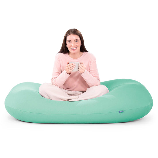 グランデXL大型ビーズクッション - マシュマロストレッチライトグリーン 05