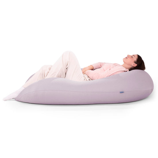 グランデXL大型ビーズクッション - マシュマロストレッチライトグレー 03
