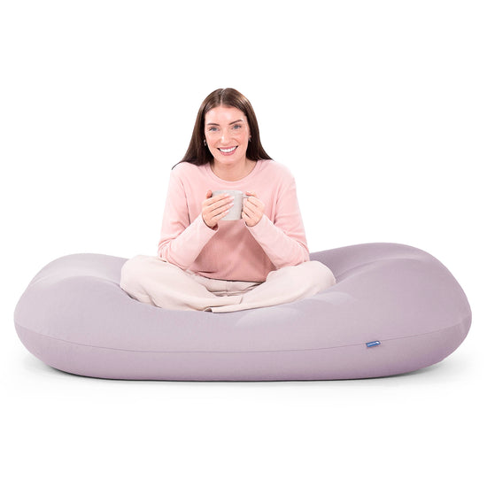 グランデXL大型ビーズクッション - マシュマロストレッチライトグレー 05