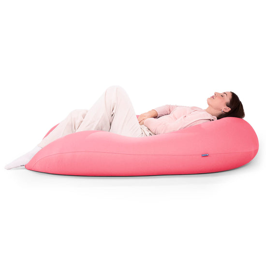 グランデXL大型ビーズクッション - マシュマロストレッチサーモンピンク 03