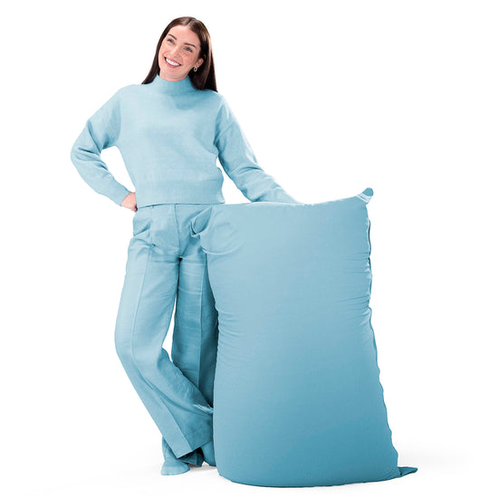 ラウンジャービーズクッション - むちゃのびストレッチペールブルー 05