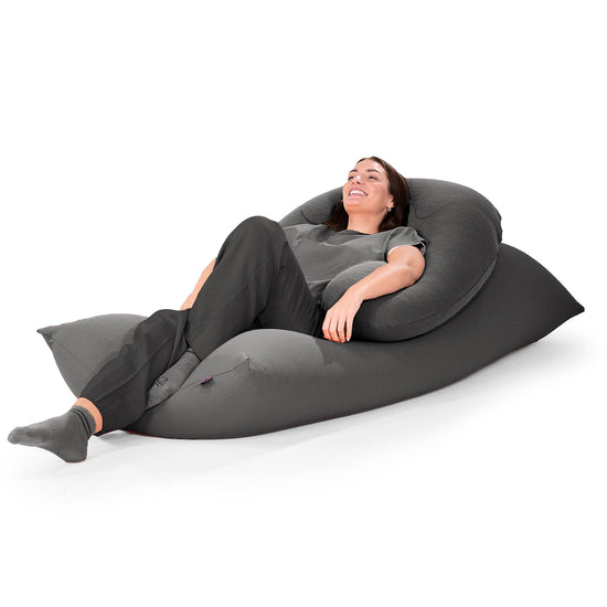 ラウンジャービーズクッション - むちゃのびストレッチグレー 06