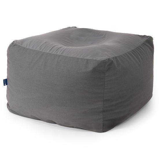 プーフビーズクッションチェア - むちゃのびストレッチグレー 01