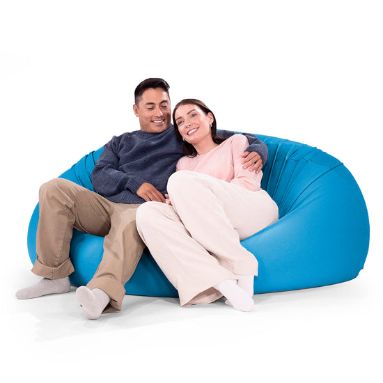 ベンティXXL特大ビーズクッション - マシュマロストレッチスモーキーブルー 02
