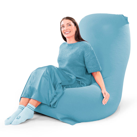 XL ラウンジャービーズクッション - むちゃのびストレッチペールブルー 03