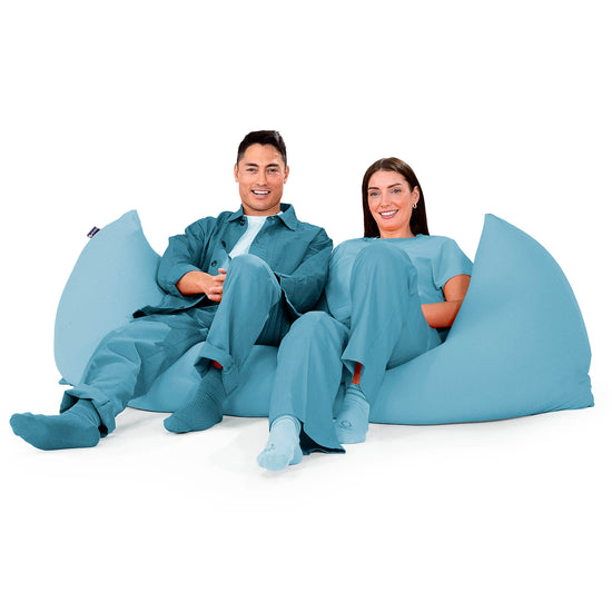 XL ラウンジャービーズクッション - むちゃのびストレッチペールブルー 04