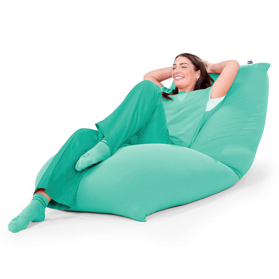 XL ラウンジャービーズクッション - むちゃのびストレッチピスタチオグリーン 02