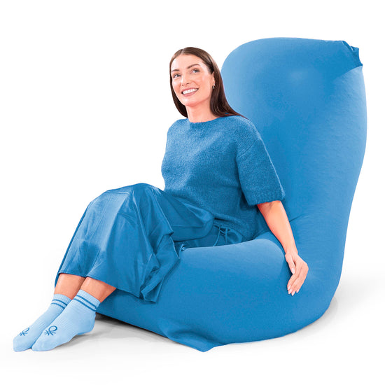 XL ラウンジャービーズクッション - むちゃのびストレッチブルー 03