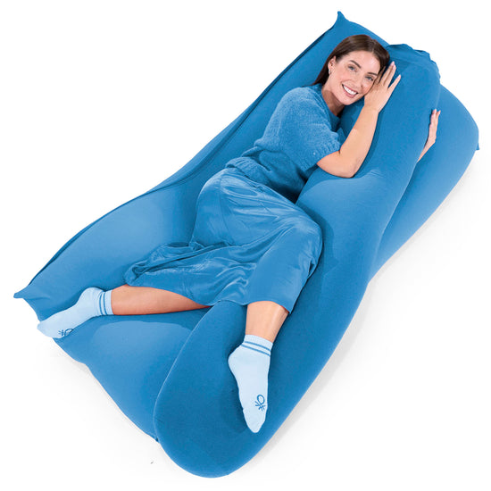 XL ラウンジャービーズクッション - むちゃのびストレッチブルー 06