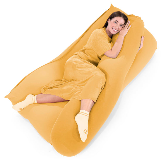 XL ラウンジャービーズクッション - むちゃのびストレッチイエロー 06