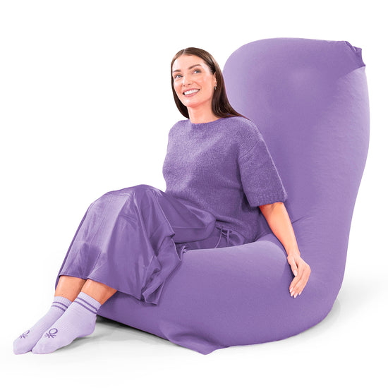 XL ラウンジャービーズクッション - むちゃのびストレッチパープル 03