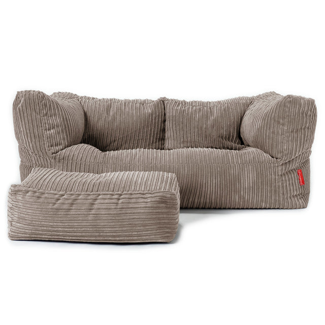 2人掛けアルバートソファビーズクッション - クラシックコーデュロイダヴテールグレー02