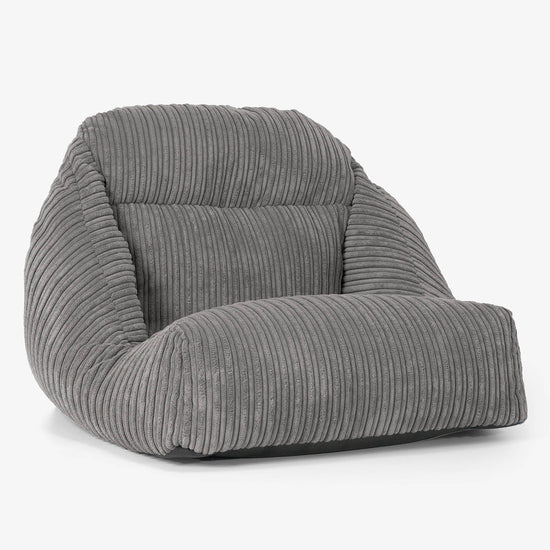 彩座椅子フロアビーズクッションチェア - クラシックコーデュロイグラファイトグレー 01