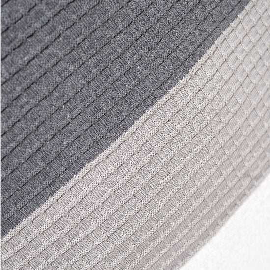 特大クッションカバー 70 x 70cm - ニットカラーブロックグレー 03