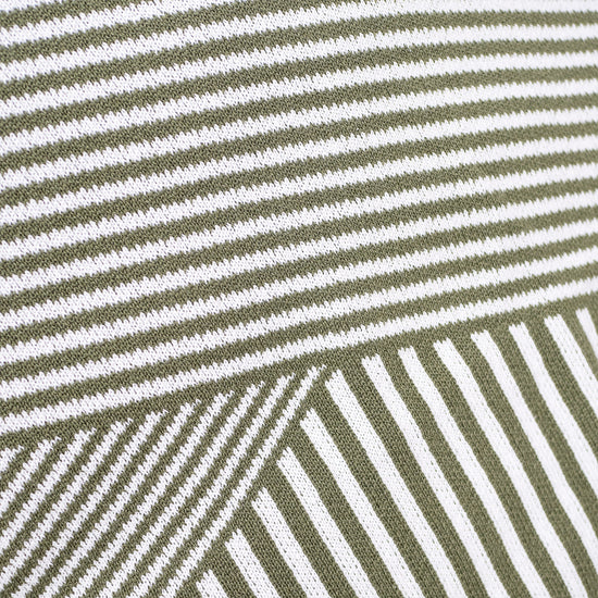 特大クッションカバー 70 x 70cm - ニットストライプグリーン 03