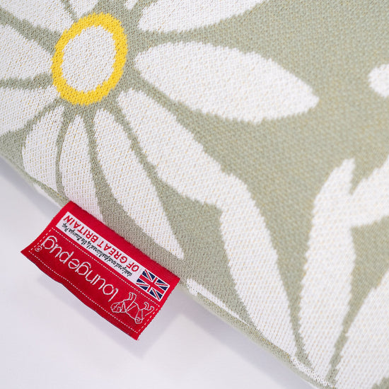 ゲームラウンジャービーズクッション - ニット花柄ミント 02