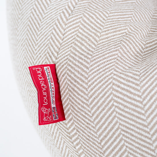 ハイバック背もたれビーズクッションチェア - ニットヘリンボーンストーン 03