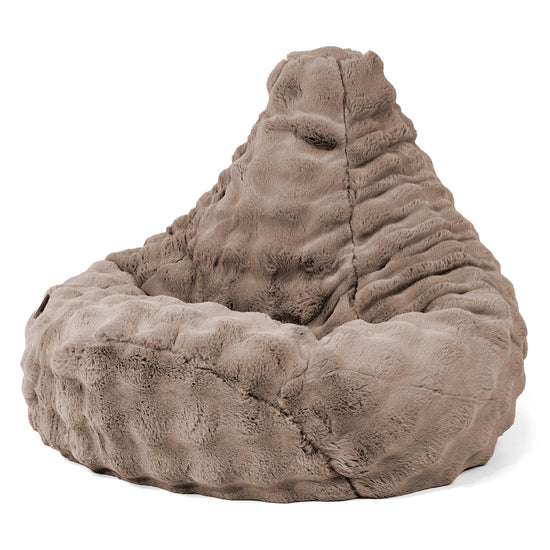 ハイバック背もたれビーズクッションチェア - ポンポンファーミンク 02