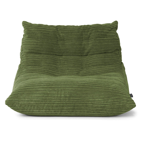 ノア座椅子フロアビーズクッションチェア - クラシックコーデュロイフォレストグリーン 01