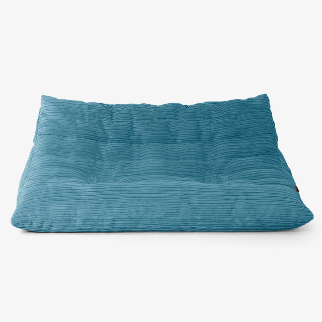 ノアフロアソファビーズクッション - クラシックコーデュロイターコイズブルー 01