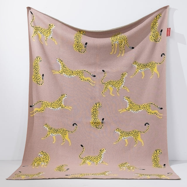 ひざ掛け/ブランケット - ニットチーターピンク 01