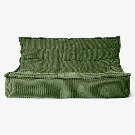 オリバーフロアソファビーズクッション - クラシックコーデュロイフォレストグリーン 01