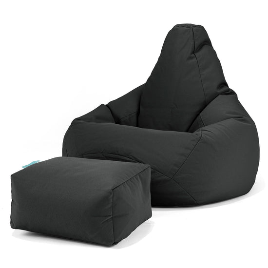 SoleiStorm™ Ultra 2000 h+ ハイバック背もたれビーズクッションチェア - Olefin ブラック 01