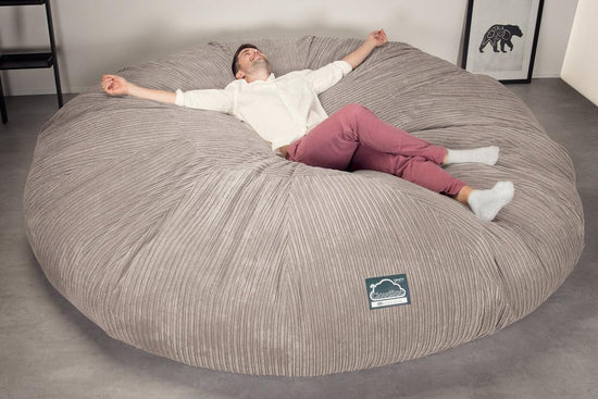 CloudSac 5000 XXXXXL 超特大タイタニックメモリーフォームビーズクッションソファ - クラシックコーデュロイミンク 05