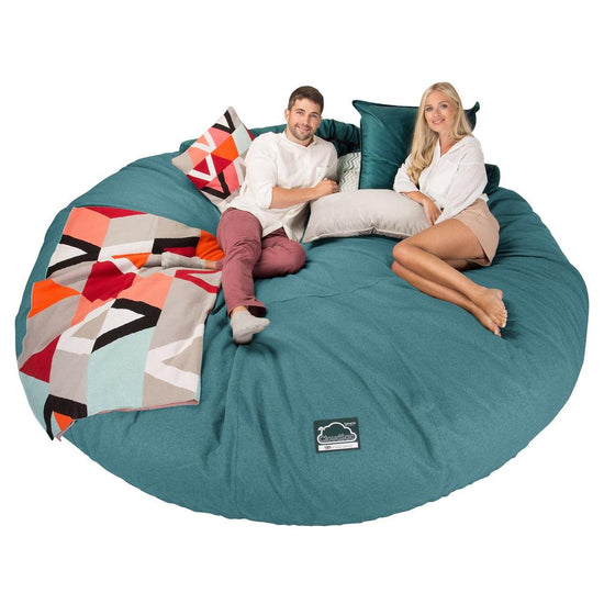 CloudSac 5000 XXXXXL 超特大タイタニックメモリーフォームビーズクッションソファ - Interalliウールアクア 01