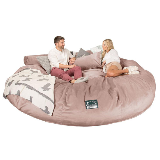 CloudSac 5000 XXXXXL 超特大タイタニックメモリーフォームビーズクッションソファ - ベルベットピンク 04