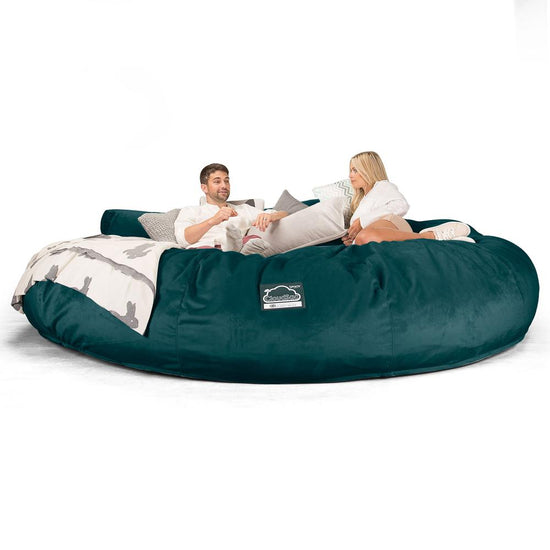 CloudSac 5000 XXXXXL 超特大タイタニックメモリーフォームビーズクッションソファ - ベルベットティール 05