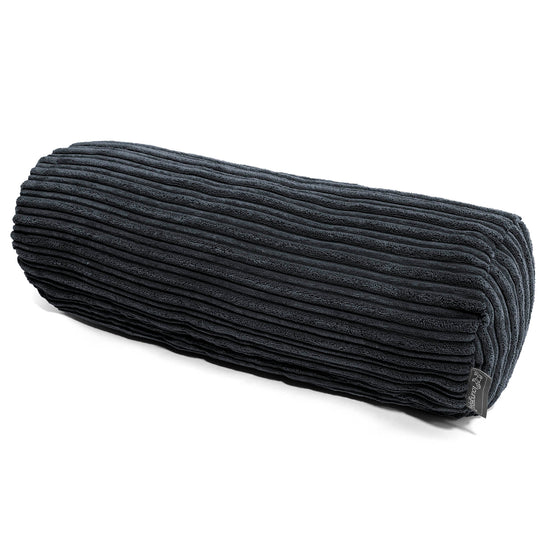 筒型ボルスタークッション 20 x 55cm - クラシックコーデュロイブラック 01