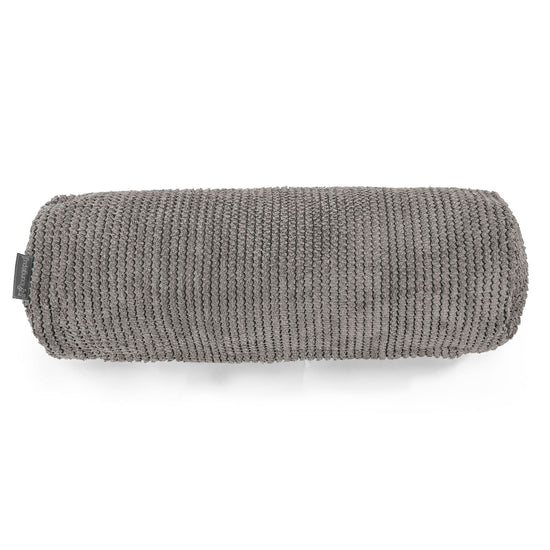 筒型ボルスタークッション 20 x 55cm - ポンポンチャコールグレー 02