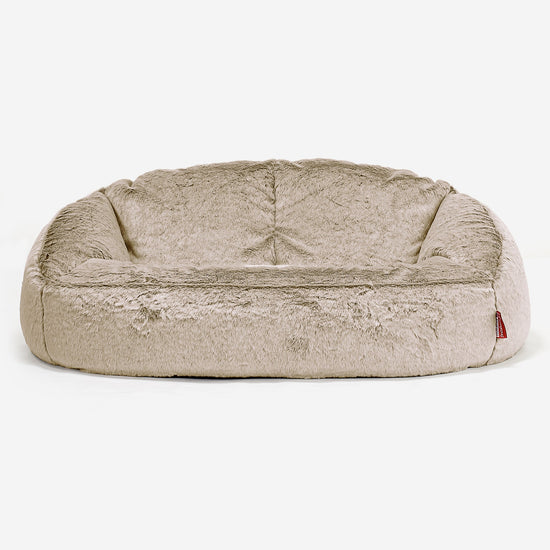 Bubbleソファビーズクッション - フェイクラビットファーゴールデンブラウン 01