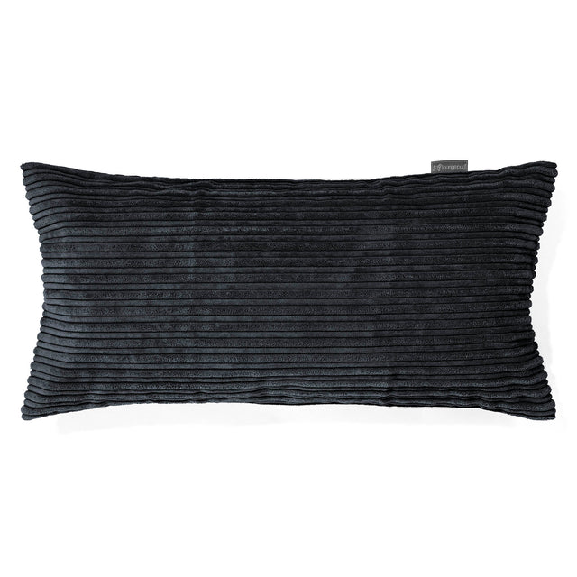 XL長方形枕クッション 40 x 80cm - クラシックコーデュロイブラック 01