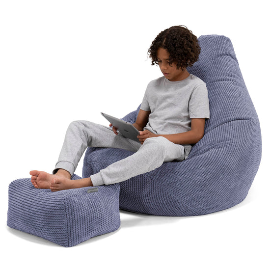 子供用ゲーミングチェアビーズクッション6-14歳用 - ポンポンパープル 01