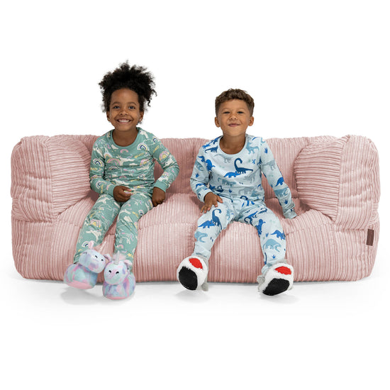 子供用特大アルバートソファビーズクッション 3-14歳用 - クラシックコーデュロイブラッシュピンク 01