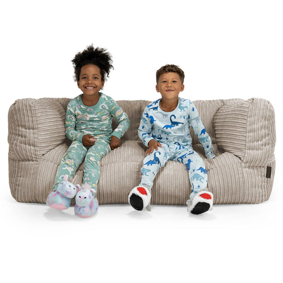 子供用特大アルバートソファビーズクッション 3-14歳用 - クラシックコーデュロイミンク 01