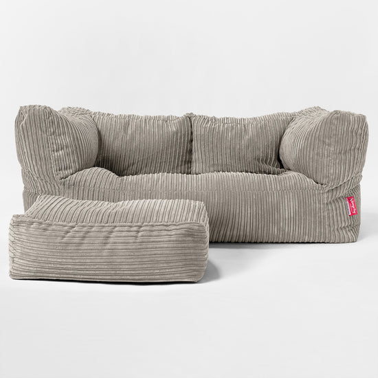子供用特大アルバートソファビーズクッション 3-14歳用 - クラシックコーデュロイミンク 02