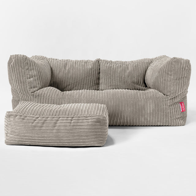 子供用特大アルバートソファビーズクッション 3-14歳用 - クラシックコーデュロイミンク 02
