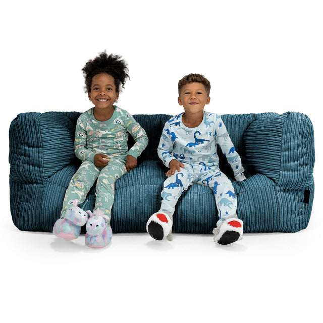 子供用特大アルバートソファビーズクッション 3-14歳用 - クラシックコーデュロイネイビー 01