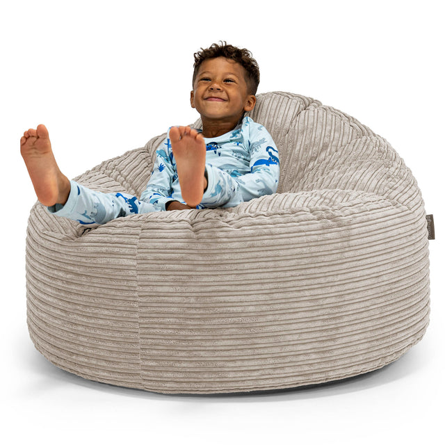 子供用特大ごろ寝ビーズクッション 3-8歳用 - クラシックコーデュロイミンク 01