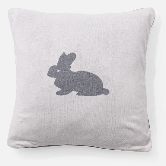 クッション 47 x 47cm - コットン100%ウサギ 02