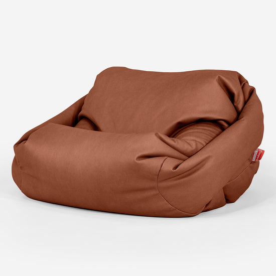 サビーンアームチェア座椅子ビーズクッション - ヴィーガンレザーチェストナッツ 01